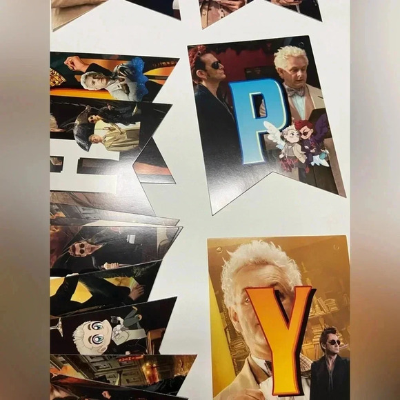 Good Omens - Happy Birthday Banner, Cake  Topper & Cupcake Toppers 🎉 - Picture 5 of 14